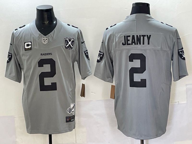 Men 2025 Oakland Raiders #2 Jeanty Grey Retro Third Generation Nike Limited NFL Jersey style 03->oakland raiders->NFL Jersey